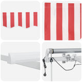 Tenda Retrattile Rosso e Bianco 450  300 cm Tessuto e Metallo