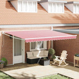 Tenda retrattile Rosso e Bianco 450 x 300 x 165 cm