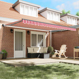 Tenda da Sole Rosso e Bianco 450  300 cm Poliestere e Metallo