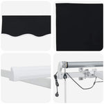 Tenda Retrattile Nero 450  300 cm Tessuto, Metallo