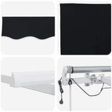 Tenda Retrattile Nero 450  300 cm Tessuto, Metallo