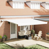 Tenda retrattile Bianco 450  300 cm Tessuto e Alluminio