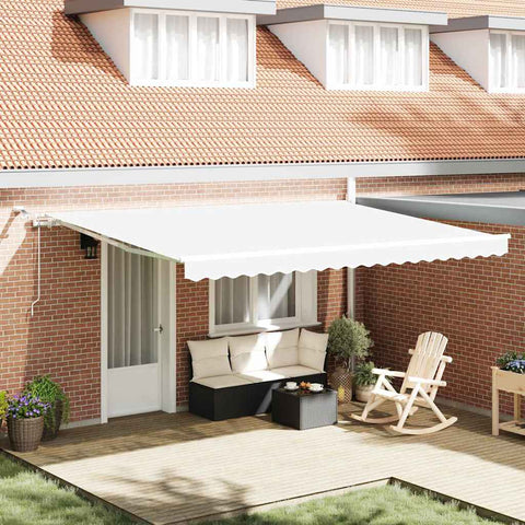 Tenda Retrattile Bianco 450  300 cm Tessuto, Metallo