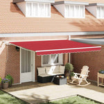 Tenda Retrattile Rosso 450  300 cm Tessuto e Metallo