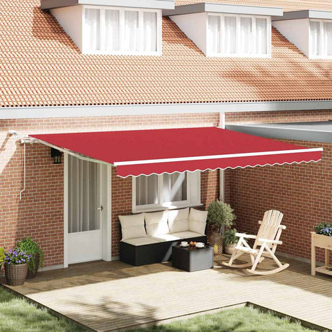 Tenda Retrattile Rosso 450  300 cm Tessuto e Metallo