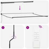 Tenda da Sole Rosso 450 x 300 x 165 cm Poliestere e Metallo