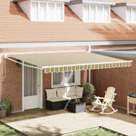 Tenda da Sole Verde e giallo 4,5  3 m Poliestere e metallo