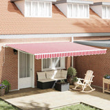 Tenda da Sole Rosso e Bianco 450 x 350 x 165 cm Poliestere