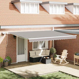 Tenda retrattile Grigio Chiaro 450  350 cm Tessuto e Alluminio