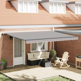 Tenda retrattile Grigio Chiaro 450  350 cm Tessuto e Alluminio