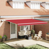 Tenda Retrattile Rosso 450  350 cm Tessuto e acciaio