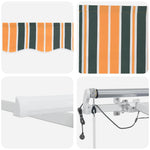 Tenda Retrattile Verde e Giallo 450  350 cm Tessuto e Metallo