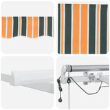 Tenda Retrattile Verde e Giallo 450  350 cm Tessuto e Metallo