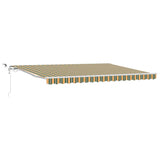 Tenda Retrattile Verde e Giallo 450  350 cm Tessuto e Metallo