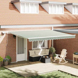Tenda retrattile Verde e Bianco 450  350 cm