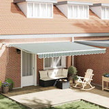 Tessuto per Tenda Verde e Bianco 450  350 cm Poliestere