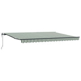 Tenda retrattile Verde e Bianco 450  350 cm