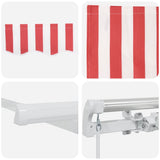 Tenda Retrattile Rosso e Bianco 500  300 cm Tessuto e Metallo