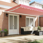 Tenda Retrattile Rosso e Bianco 500  300 cm Tessuto e Metallo