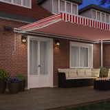 Tenda Retrattile Rosso e Bianco 500  300 cm Tessuto e acciaio