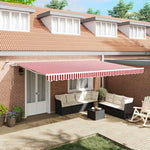 Tenda Retrattile Rosso e Bianco 500  300 cm Tessuto e Metallo