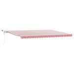 Tenda Retrattile Rosso e Bianco 500  300 cm Tessuto e Metallo