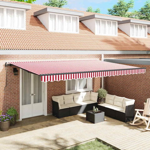 Tenda Retrattile Rosso e bianco 500  300 cm Tessuto
