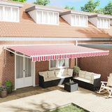Tenda retrattile Rosso e Bianco 500 x 300 x 165 cm