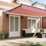 Tenda Retrattile Rosso e Bianco 500  300 cm Tessuto e Metallo