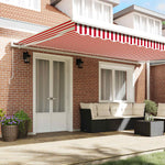 Tenda Retrattile Rosso e Bianco 500  300 cm Tessuto e Metallo