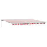 Tenda Retrattile Rosso e Bianco 500  300 cm Tessuto e Metallo