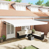 Tenda retrattile Bianco 500 x 300 x 165 cm Poliestere e Metallo