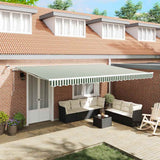 Tessuto per Tenda Verde e Bianco 500  300 cm Poliestere