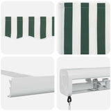 Tenda retrattile Verde e Bianco 500  300 cm Tela e Alluminio