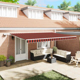 Tenda Retrattile con arancione e marrone 500 350 cm Tessuto