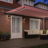 Tenda retrattile Rosso e Bianco 500  350 cm Poliestere