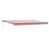 Tenda retrattile Rosso e Bianco 500  350 cm Poliestere