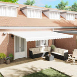 Tenda retrattile Bianco 500  350 cm Tessuto e Alluminio
