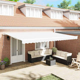 Tenda retrattile Bianco 500  350 cm Tessuto e Alluminio