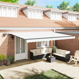 Tenda retrattile Bianco 500  350 cm Tessuto e Alluminio