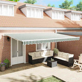 Tenda retrattile Verde e Bianco 500  350 cm