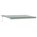 Tenda retrattile Verde e Bianco 500  350 cm Poliestere