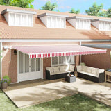 Tenda Retrattile Rosso e Bianco 600  300 cm Tessuto e acciaio