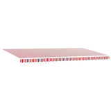 Tenda Retrattile Rosso e Bianco 600  300 cm Tessuto e acciaio