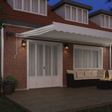 Tenda retrattile Bianco 600  300 cm Tessuto e Alluminio