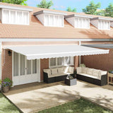 Tenda retrattile Bianco 600  300 cm Tessuto e Alluminio