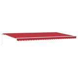 Tenda Retrattile Rosso 600  300 cm Poliestere e Metallo