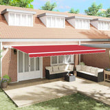 Tenda Retrattile con Rosso 600 300 cm Tessuto