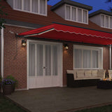 Tenda Retrattile con Rosso 600  300 cm Tessuto