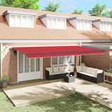 Tenda Retrattile con Rosso 600  300 cm Tessuto